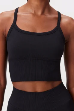 Fashion STRONGER Contouring Seamless Crop Top Black