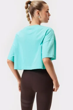 Outlet STRONGER Cropped T-shirt Aruba Blue
