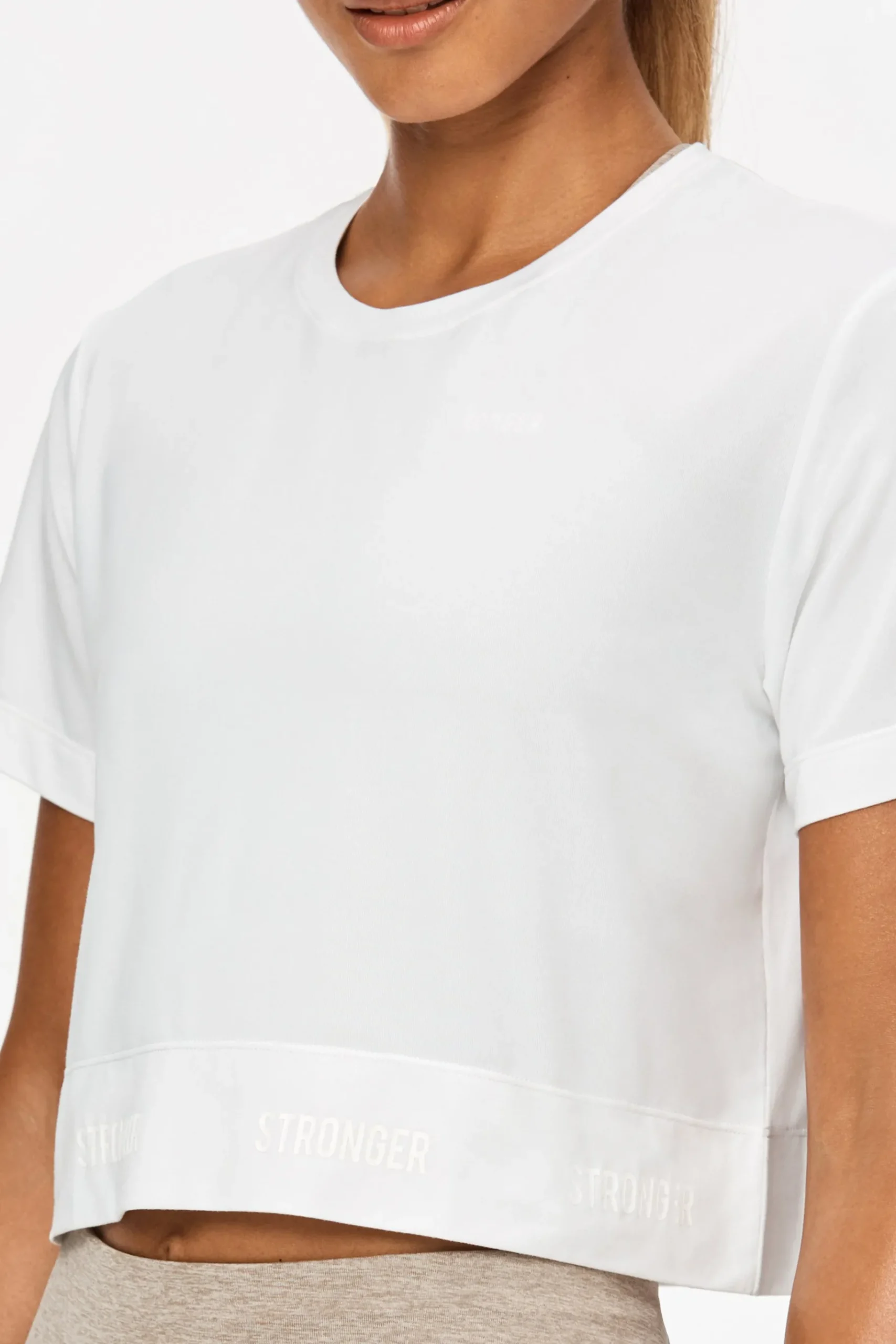 Hot STRONGER Epic Cropped T-shirt White