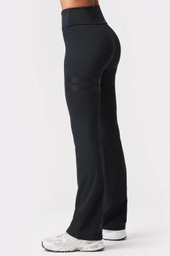 Hot STRONGER Fold Over Flared Legging Black