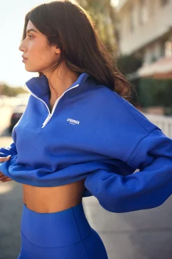 Discount STRONGER Half Zip Sweatshirt Amparo Blue