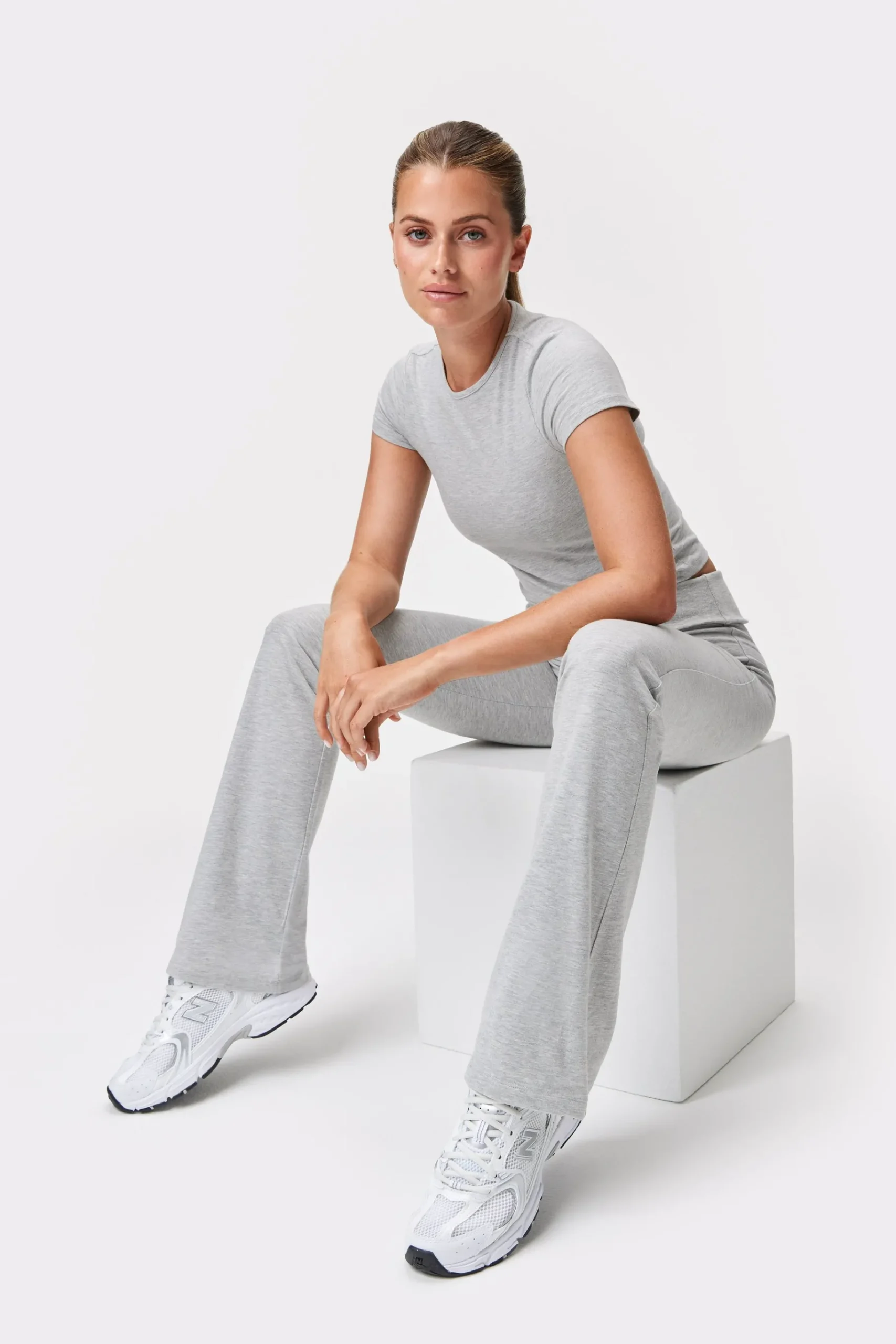 Outlet STRONGER Jersey Flared Legging Grey Melange