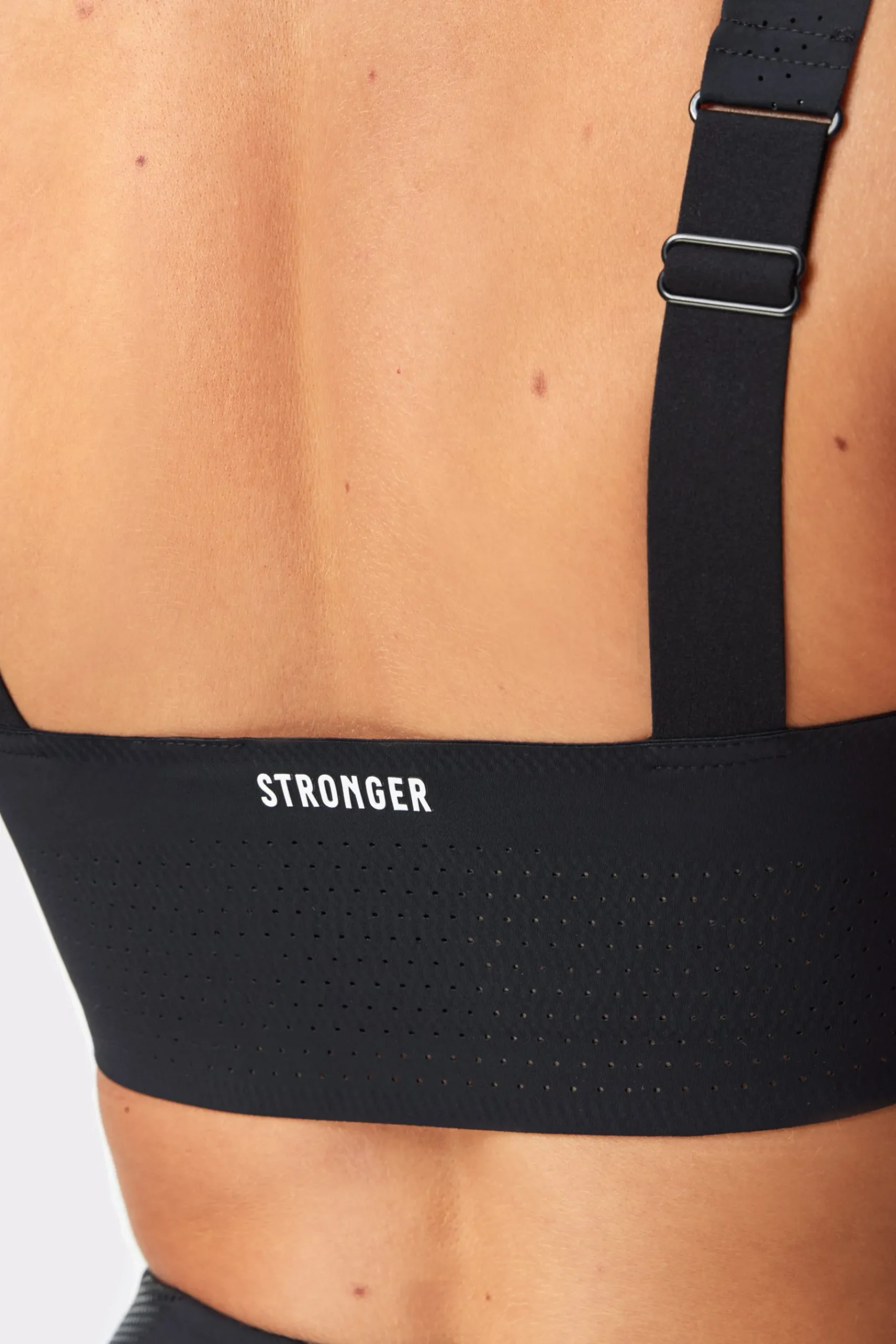 Hot STRONGER Lasercut Zip Sport Bh Black