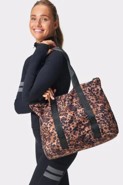 Clearance STRONGER Nylon Tote Bag Dark Leopard
