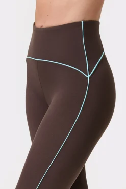 Outlet STRONGER Piping Legging Black Coffee