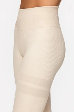 Fashion STRONGER Rib Seamless Legging Rainy Day