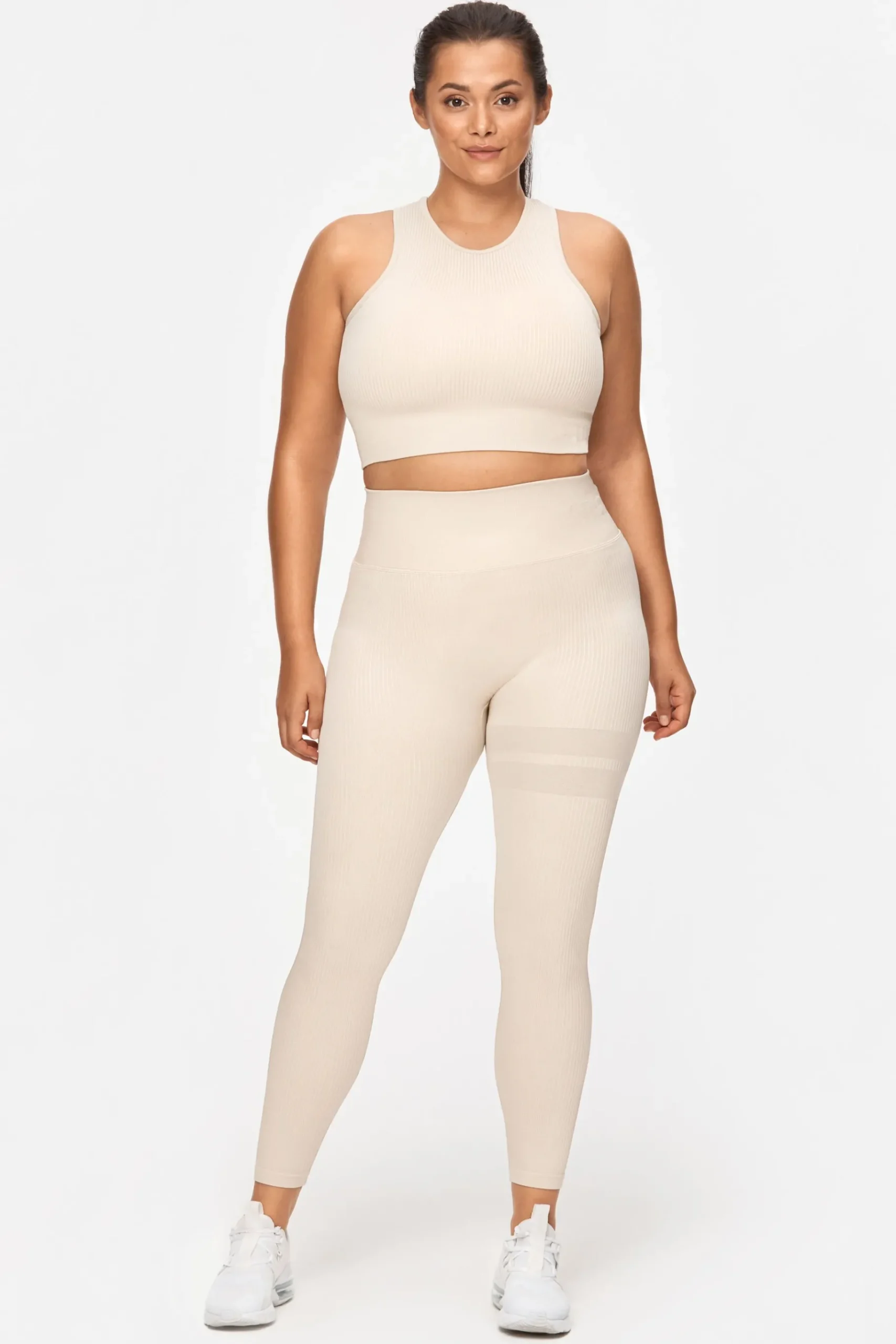 Fashion STRONGER Rib Seamless Legging Rainy Day