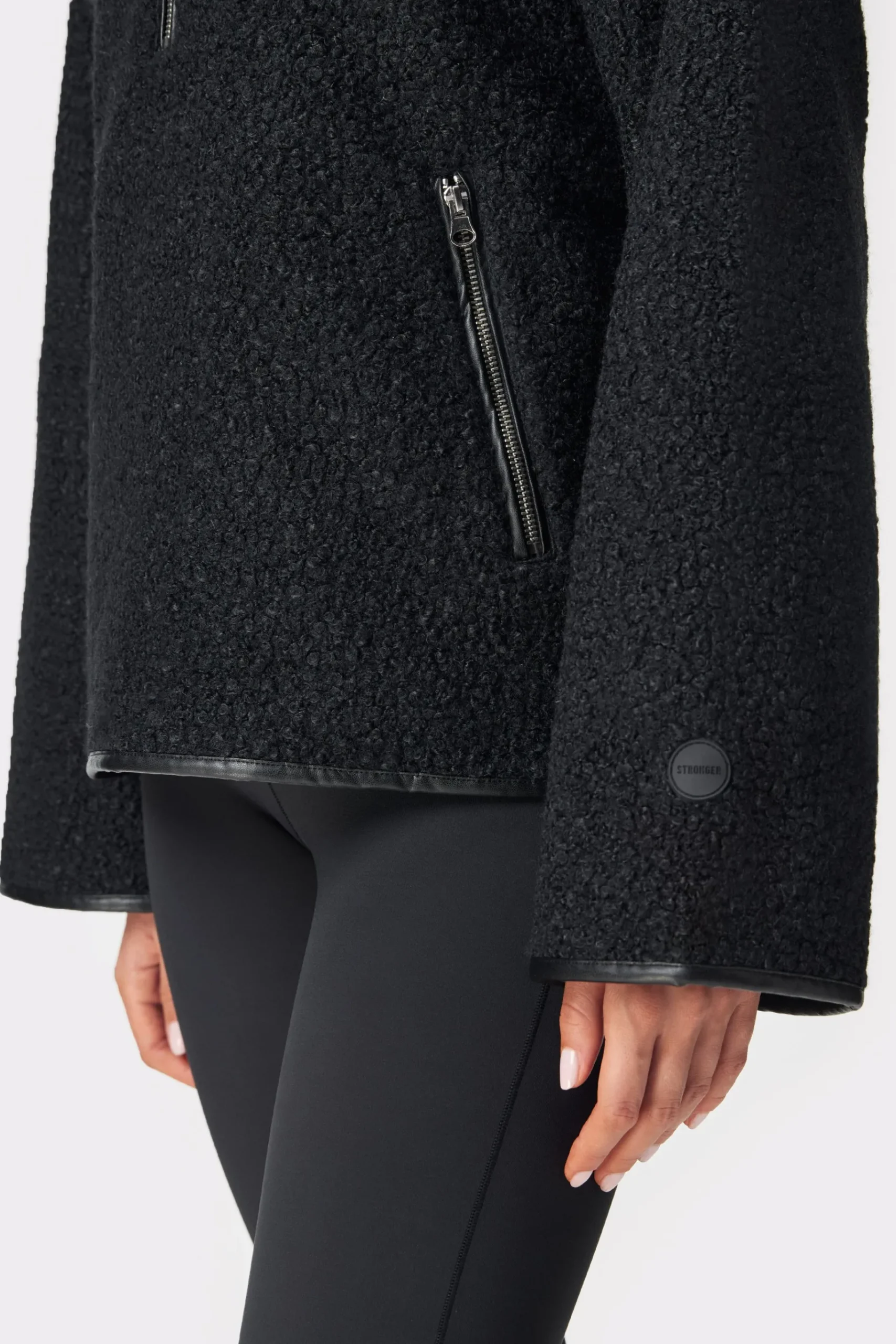 Outlet STRONGER Shearling Anorak Black