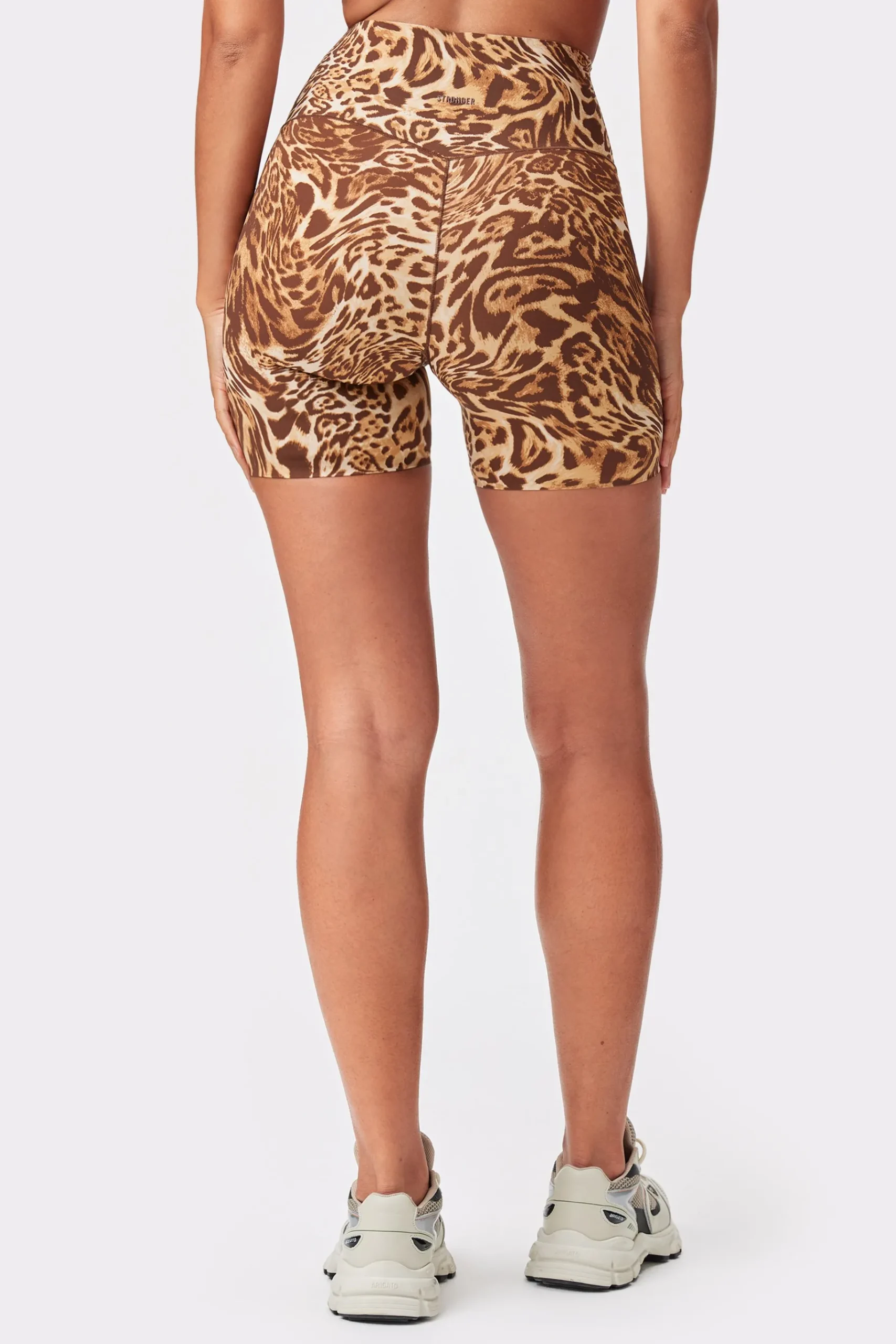 Discount STRONGER Sleek Shorts Distorted Leopard Print