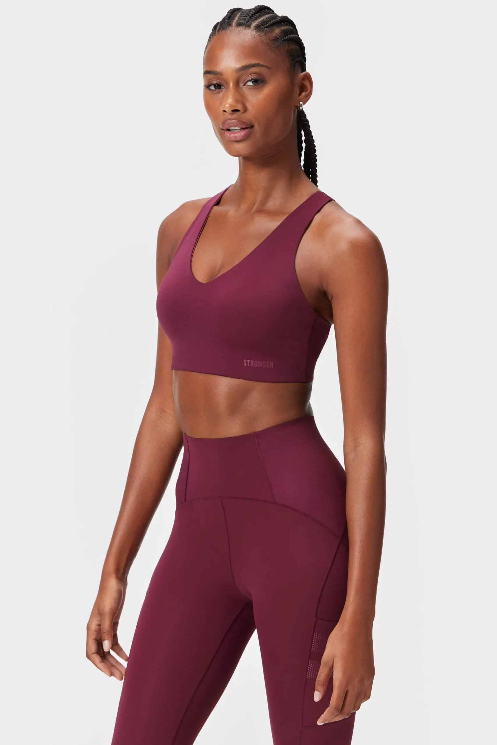 Fashion STRONGER Sleek Sport bh Maroon Banner
