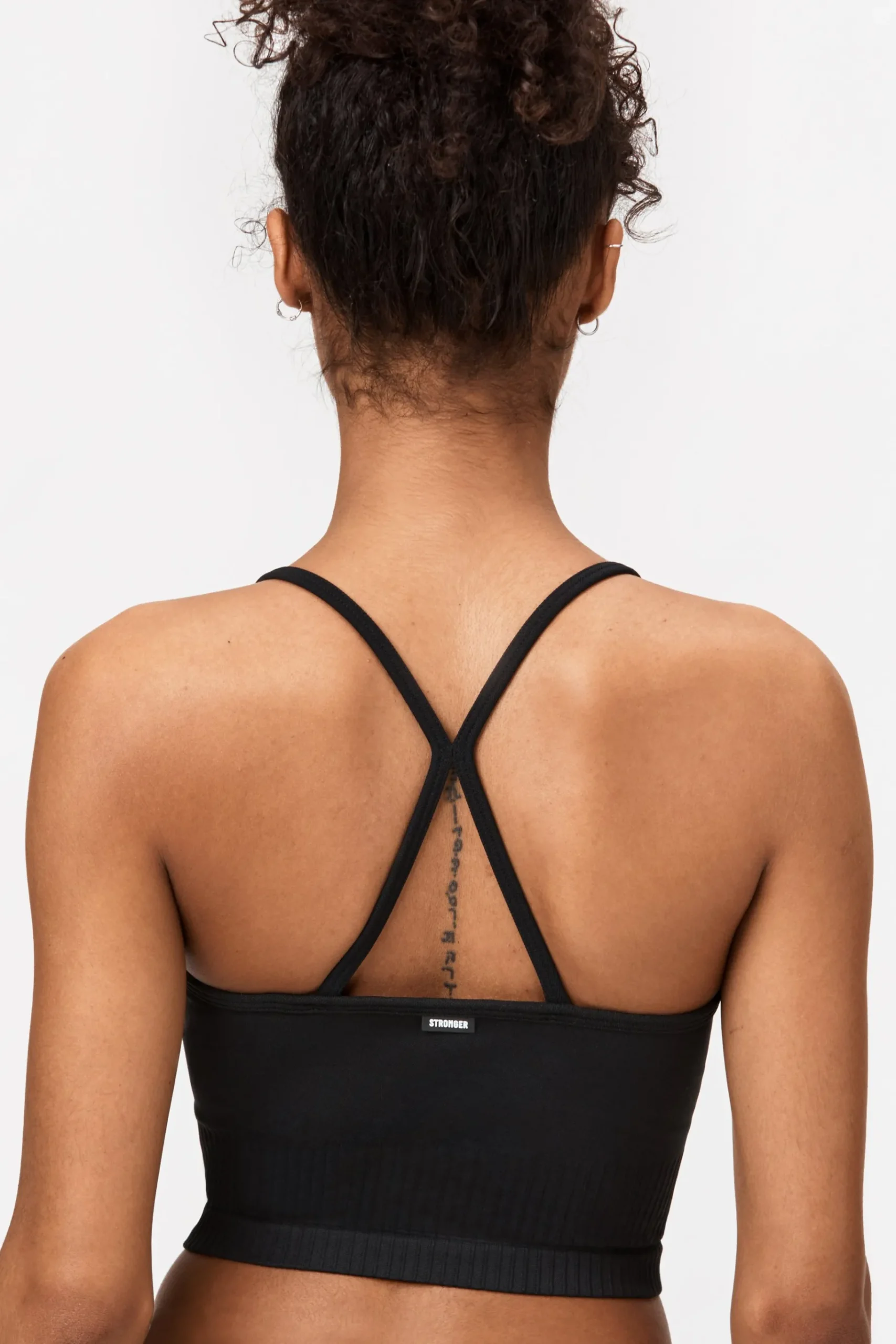 Sale STRONGER Smooth Crop Top Black
