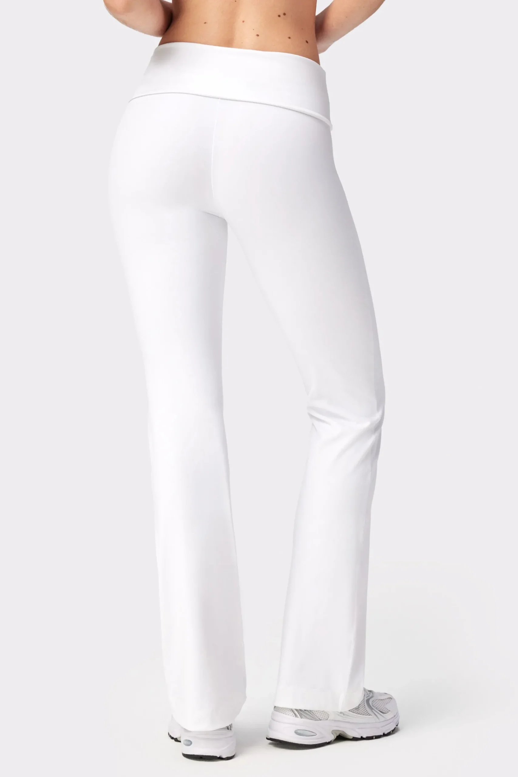 Sale STRONGER Soft Fold Over Flared Legging Bright White