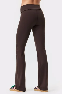 Hot STRONGER Soft Fold Over Flared Legging Black Coffee
