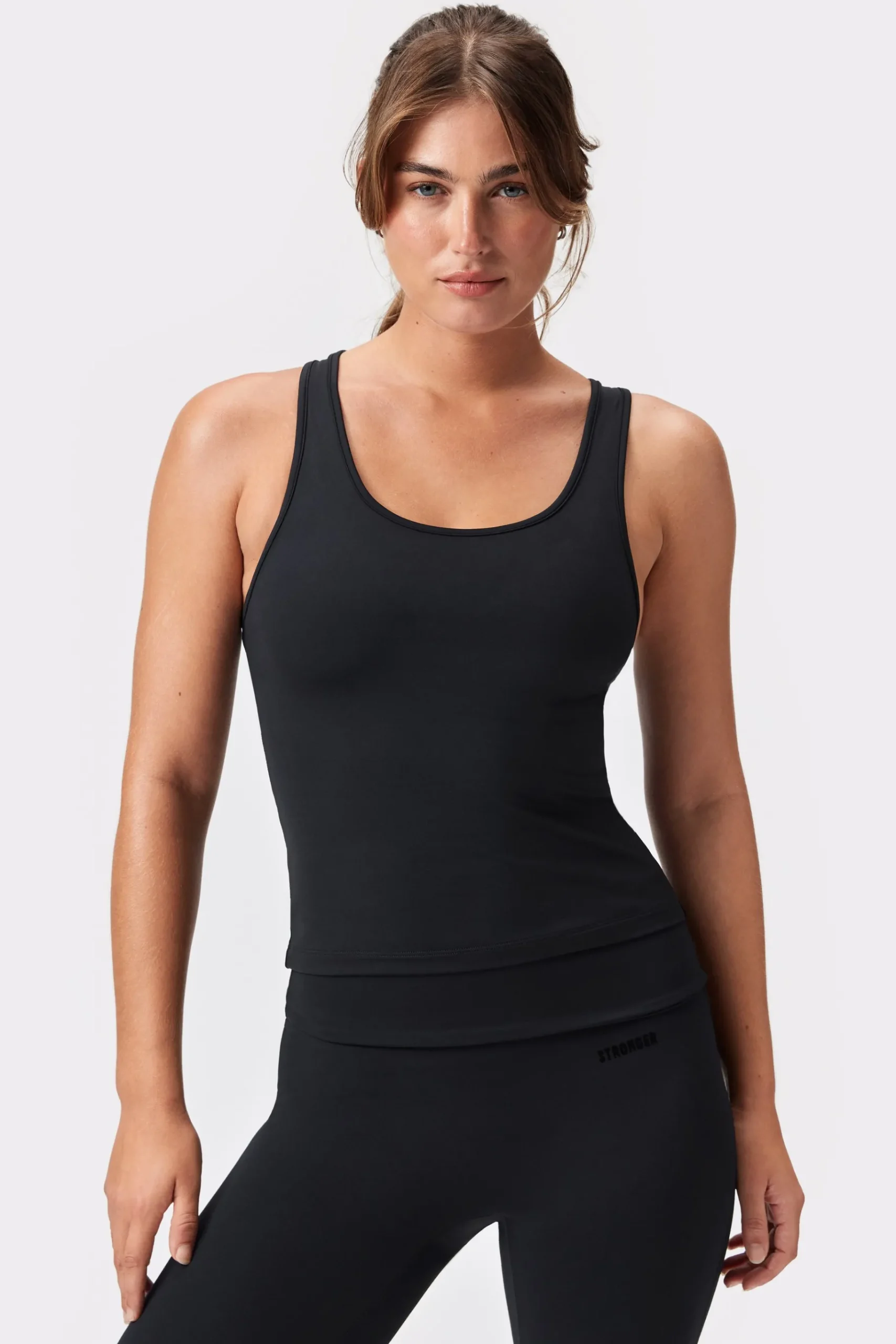Sale STRONGER Soft Racerback Tanktop Black