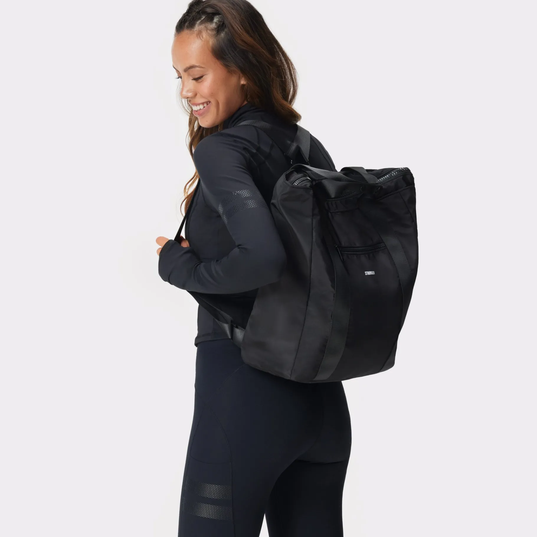 Online STRONGER Tote Rugzak Black